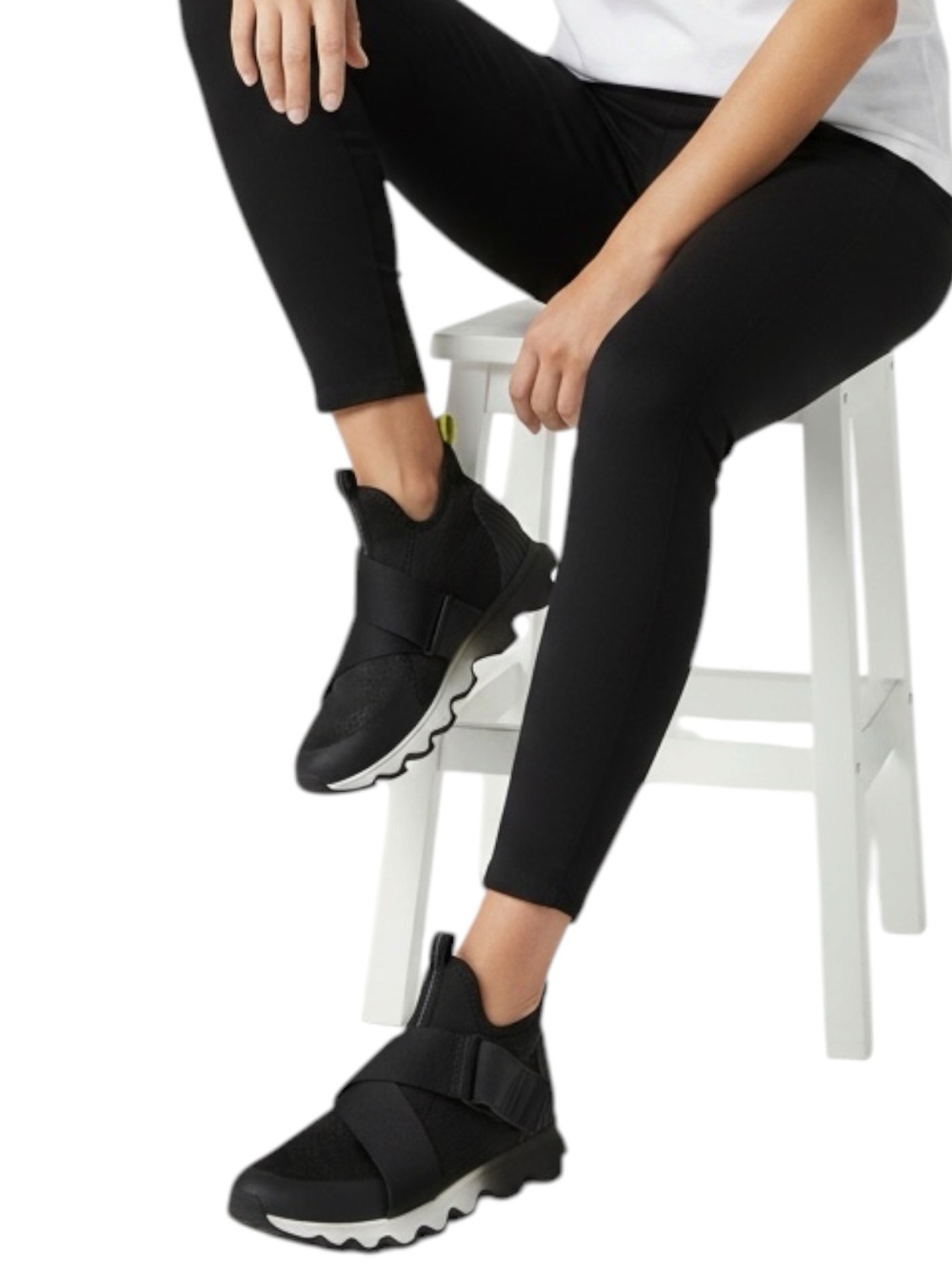 SOREL Kinetic Sneak Slip-On Sneakers with Strap Detail in Black/Yellow Size 7 - Picture 9 of 9